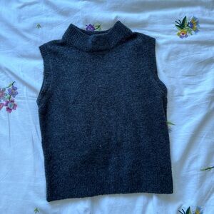 Fuzzy Grey Zara Mockneck Tank Top